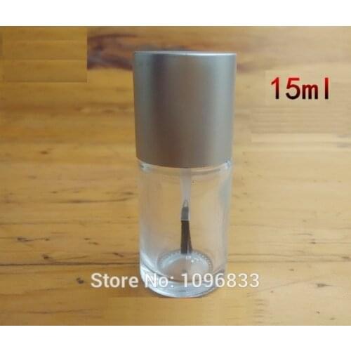 40pcs/Lot, 15ML Nail Enamel Bottles, Cylindrical Shape Empty Glass Vials with Brush, 15G Nail Polish Bottles Empty packing Vials