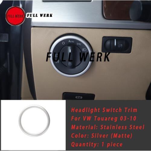 Stainless Steel Car Styling Accessories Headlight Switch Decoration Trim Ring Sticker Cover Frame for Volkswagen Touareg 03-10