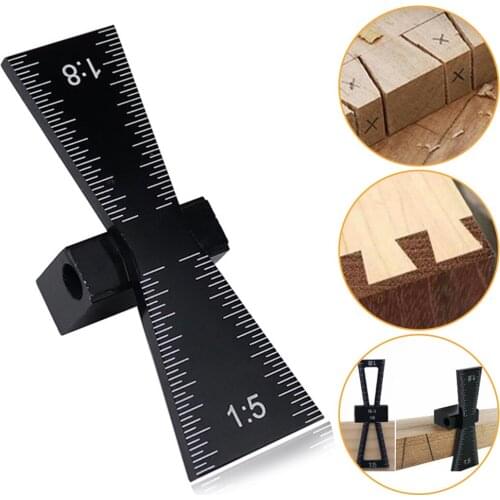 Woodworking Dovetail Marker Aluminum Alloy Dovetail Marking Template 1:5 & 1:8 Wood Joint Gauge With Scale Dovetail Guide Tools
