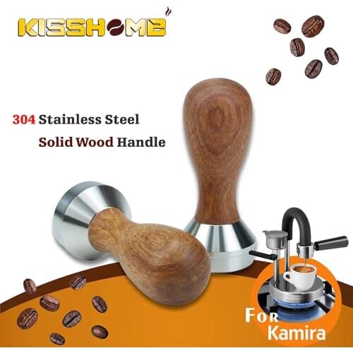 Mini Dalbergia Odorifera Wooden Tamper For Kamira Espresso Maker Powder Hammer 32.8mm Stainless Steel Base Coffee Accessories