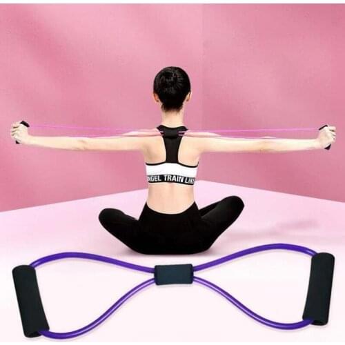 8 Word Type Resistance Band Chest Fitness Yoga Pilates Pull Ropes Tube Training Stretch Cross fit Equipment Elastic Band