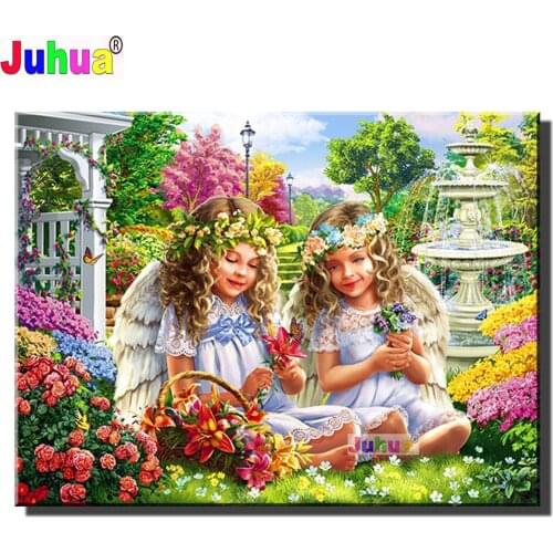 Hot Sale Diamond Painting Angels Girl mosaic cross stitch"Cute Girl" 5D Embroidery diamond Full Round / Square Drill Wall Art