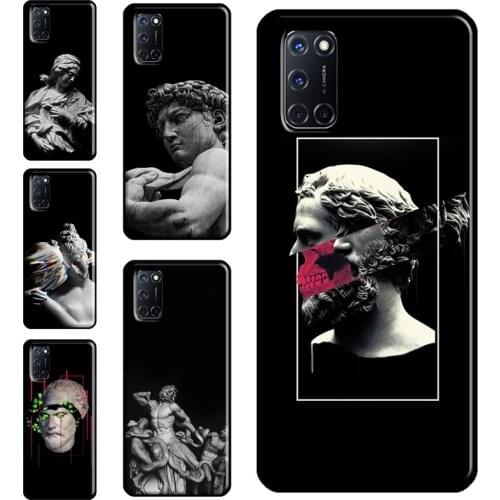 Greek Aesthetics Plaster statue Case For OPPO A15 A83 A91 A93 A31 A53 A5 A9 2020 A52 A72 A1K A3S A5S Reno2 Z F5 F7 Cover