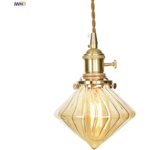 IWHD Creative Diamond Glass Hanging Lamp Light Caft Dinning Living Room Nordic Modern LED Pendant Lights Luminaire Suspendu