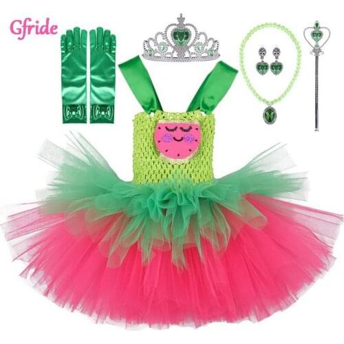 2020 Girl Summer Cartoon Tutu Dress Girls Rainbow Costume Casual Sleeveless Dresses Eve Halloween New Year Accessories Clothing