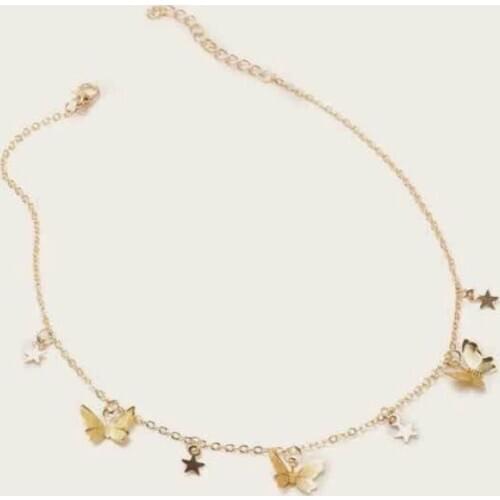 Small Animal Butterfly Stars Chain Necklaces for Women Hot Sale Gold Silver Color Clavicle Chain Necklaces Jewelry Accessories