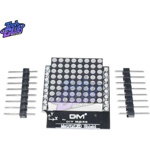 Matrix LED Shield V1.0.0 for WEMOS D1 Mini Digital Signal Output Controller Module 8 with PinsX 8 Dot Board Control