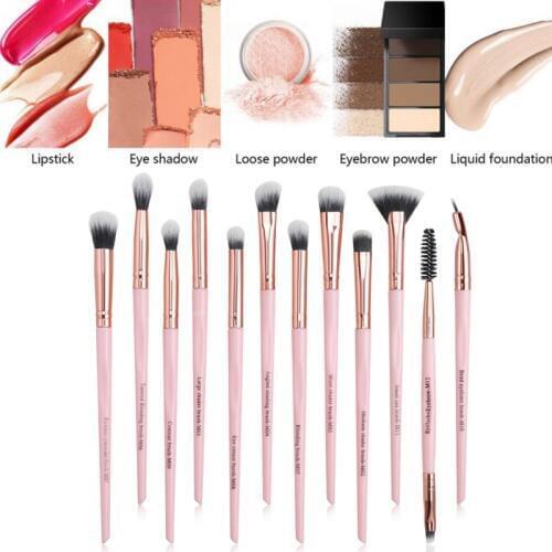 12pcs Professional Eye Makeup Brush Set Eyelash Eyebrow Eyeliner Eyeshadow Brush Eye Cosmetic Brush