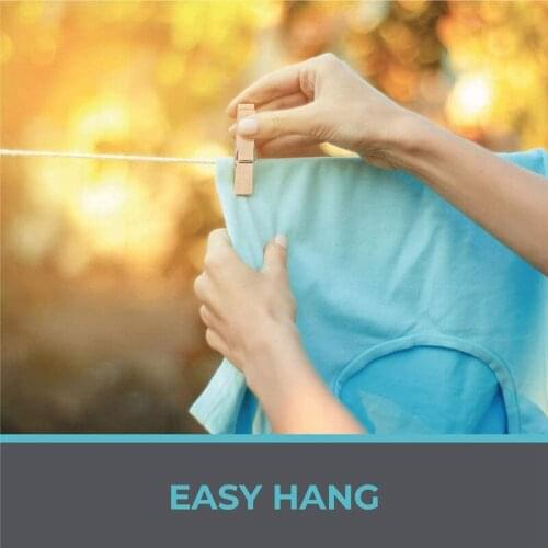 NHBR 100Pcs Clothes Pins Durable Wood Clothing Pegs Strong Grip Rust and Moisture Resistant Use Pin to Dry Laundry