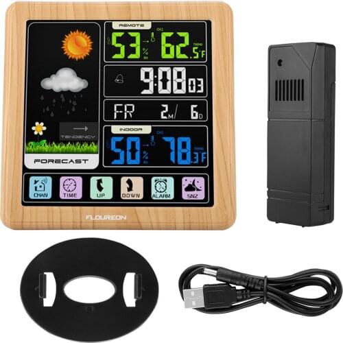 2021 New TS-3310 Full Touch Screen Wireless Weather Clock Multifunction Weather Clock(Support Seven Language Display)