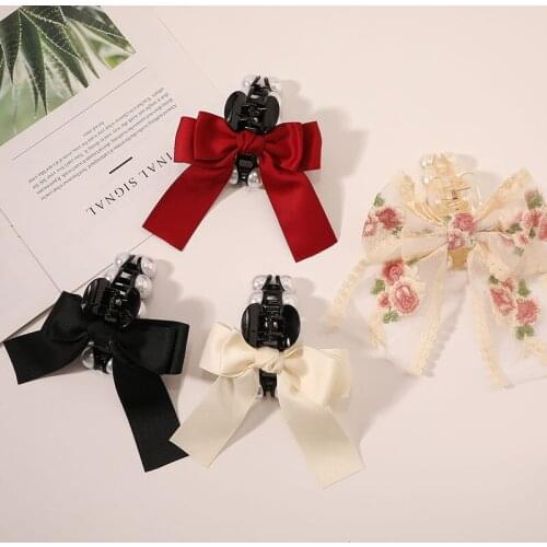 New Style Large Fashion Personality Bow Tie Clip Elegant Temperament Shark Clip Hairpin Headdress Hair Accessories WomenSY141