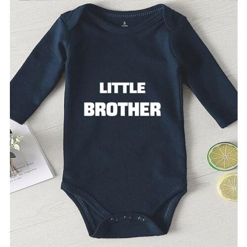 Clothing for Babies Printing Little Brother One Piece Toddler Jumpsuit Winter Kids Autumn Clothes Newborn Girl Outfit Autumn