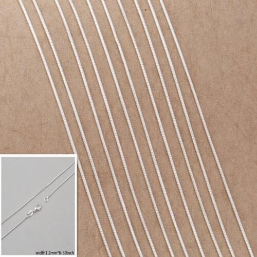 16-30 Hot Sale 925 Sterling Silver Color SNACK Necklace Chain Unisex Jewelry With Good Lobster Clasps Factory Price 10Pcs*1.2MM