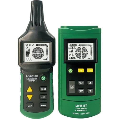 MY6818 Portable Professional Wire Cable Tracker Metal Pipe Locator Detector Tester Line Tracker Voltage12~400V