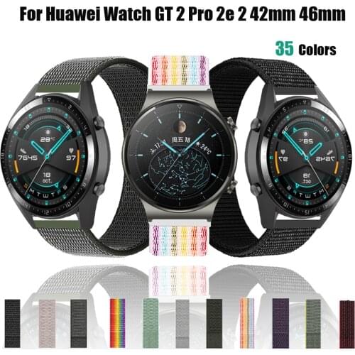 20mm 22mm Nylon Loop Strap for Huawei Watch 3/3 Pro/GT 2 Pro Wristbelt for huawei watch GT 2 46mm 42mm Sport Bracelet WatchBand