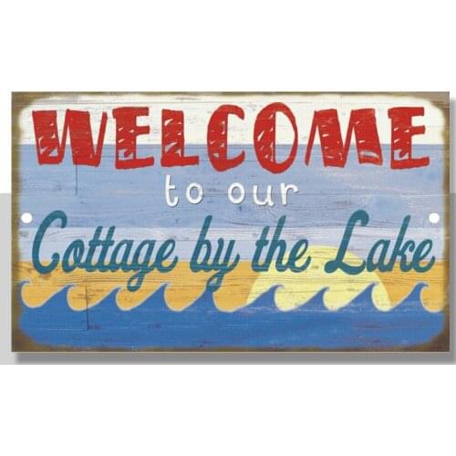 Retro Tin Signs Welcome to our Cottage Poster Metal Plate Wall Decor Plaque