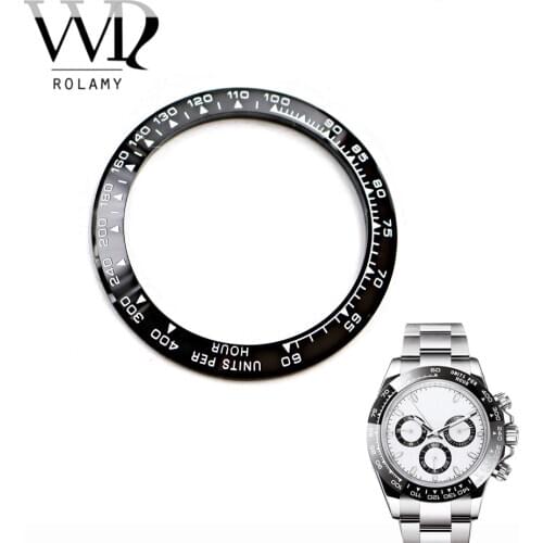 Rolamy Wholesale High Quality Ceramic Black with White Writing 38.6mm Watch Bezel For Rolex DAYTONA 116500 - 116520