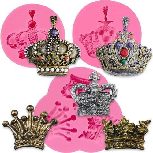 3Pcs Royal Crown Fondant Candy Silicone Mold Cake Decoration Cupcake Topper DIY Chocolate Pastry Cookie Jewelry Clay Epoxy Resin