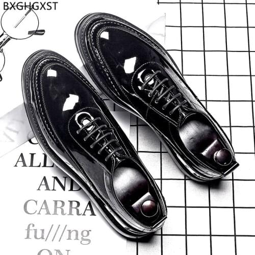 Patent Leather Shoes Men Formal Black Casual Business Shoes Men Oxford Height Increase Shoes for Men Los Zapatos De Los Hombres