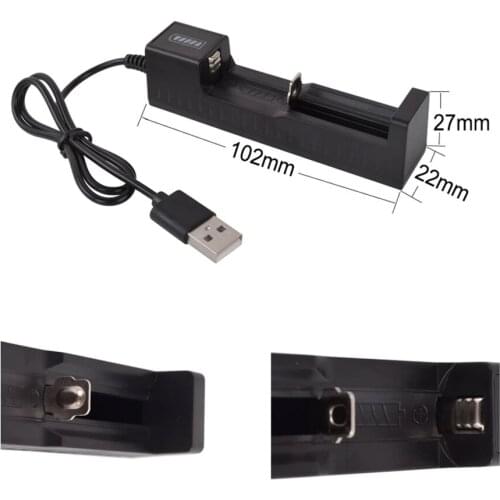 Rechargeable Universal 1 Slot Battery USB Charger Adapter LED Smart Chargering For Batteries Li-ion 18650 26650 14500