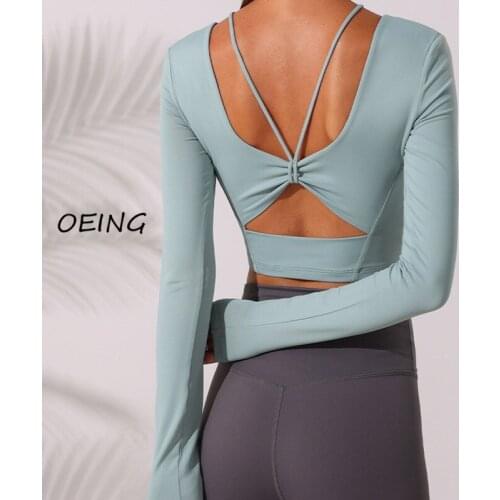 Long Sleeve Shirt Women 2021 Hollow Out Yoga Tops Women Fashion Workout Shirt Sport Crop Top