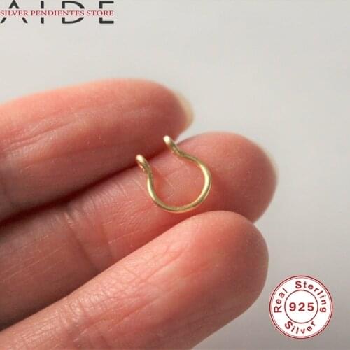 AIDE 1PCS S925 Sterling Silver U-shaped Nose Ring Body Clips Hoop For Women Cartilage Piercing Jewelry Pircing Nariz