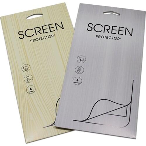 100Pcs/Lot 9x18cm(3.5''x7.1'') Mobile Phone Screen Protector Film Package Kraft Paper Box CellPhone Film Bag With Hang Hole