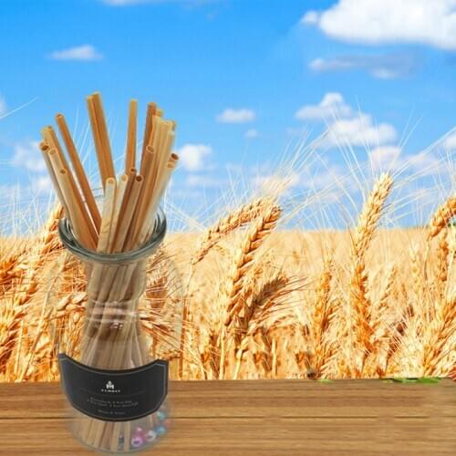 100PCS Disposable Wheat Straw Portable Travel Drinking Straw Eco-friendly Reusable Straw Bar Kitchen Party Accessories Barware