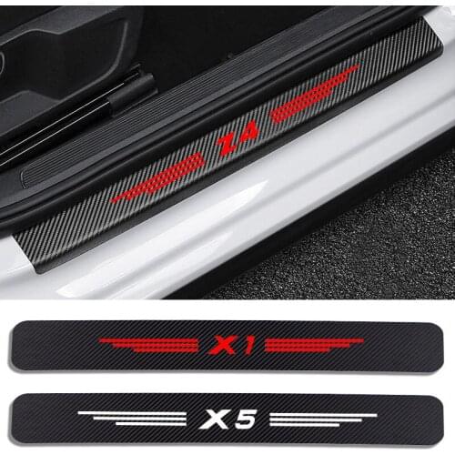 For BMW X1 X2 X3 X4 X5 X6 X7 4PCS Car Door Sill Guard Stickers Auto Scuff Plate Threshold Protector Decals Car Tuning Accessorie