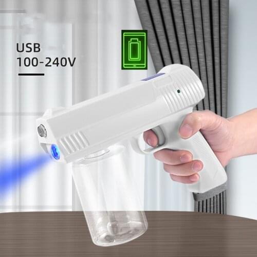 300ML Wireless Disinfection Sprayer Nano Blue Light Steam Sanitizer Sprayer Gun Sanitizer Nano Spray Gun Home Office Disinfectio