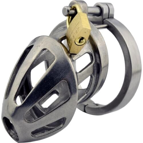 BON4M-S Stainless Steel Male Chastity Device CB6000 4 Size Rings Cock Cage Metal Cock Cage BDSM Sex Toys for Men Chastity Belt