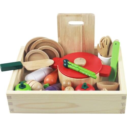 Household Wooden Toys Birthday Gifts Kitchen Simulation Kitchen Magnetic Cut Fruit House Factory Spot Wholesale