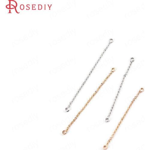 10PCS 44MM 54MM 24K Gold Color Brass 2 Holes Tassel Chain Earring Line Connect Chain High Quality Jewelry Findings Accessories