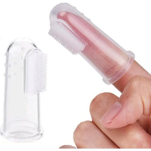 Baby Toothbrush Silicone Finger Cots Soft Bristles Seat Belt Storage Box Brushing Trainer