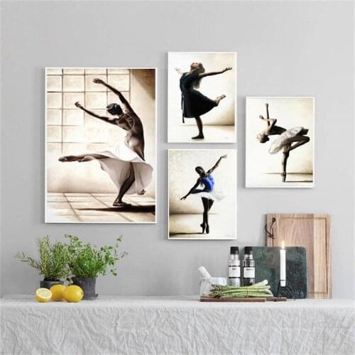 Home Decor Nordic Canvas Painting Wall Art Poster Europe Drawing Figure Ballet Dancing G Picture for Scandinavian Living Room