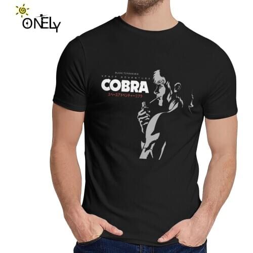 Men T-shirt Japan Anime Space Adventure Cobra 100% Cotton Summer Crewneck Vintage Short Sleeve