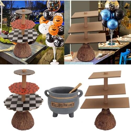 Halloween Cute Snack Bowl Stand Wooden Cupcake Dessert Plates Decor Creativity Home Living Room Decoration Ornament