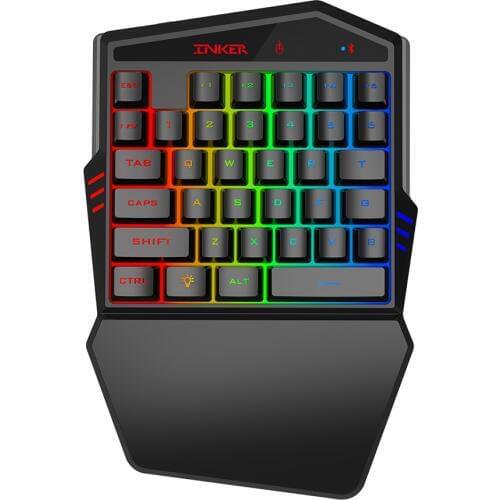 HXSJ K99 Ergonomic Keyboard and Mouse Combo One-handed Game Keyboard Mouse Set 35 Keys BT4.2 Wireless Keyboard