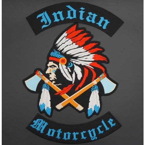 Indian Motorcycle Embroidered Punk Biker Club Patch Clothes Stickers Apparel Accessories Badge