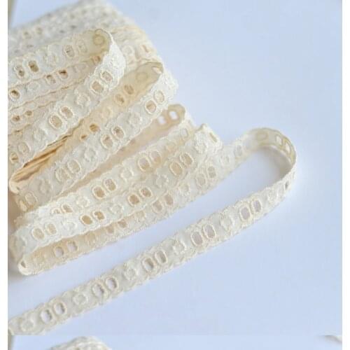 5 Meters Biege Lace Trim Water Soluble Embroidery Cotton Lace Trims DIY Lace Fabric Clothing Accessories 1.5cm