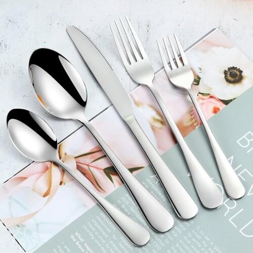 20PCs Gold Stainless Steel Mirror Cutlery Set Spoon Fork Knife Coffee Spoon Western Flatware Set Dishwasher Silverware Tableware