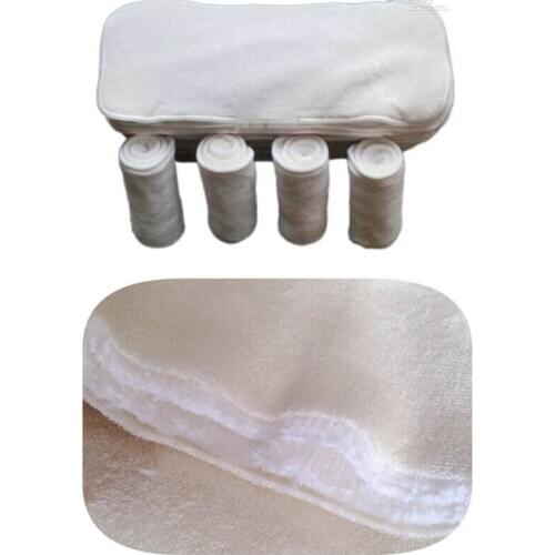 Natural Fiber Bamboo Terry Absorption Bamboo Terry 4 layers(2+2) 36*14cm Cloth Diapers Pads Inserts nappy 25 pcs