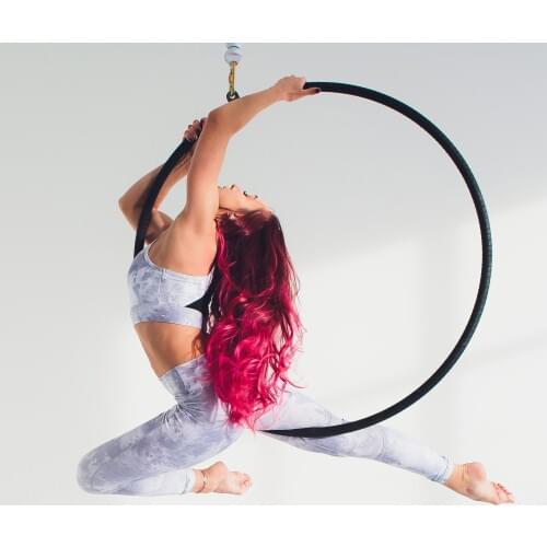 31"(80cm) 32mm Width Silver Rings Fitness Aerial Hoop for Yoga Exercises Aerial Lyra Hoops Indoor Outdoor Equipment