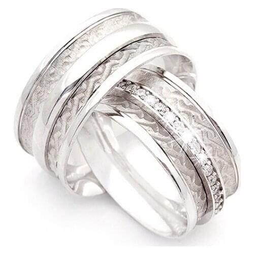 Couple Wedding Ring Sterling Silver 925 Woman And Man Luxury Jewelry Bands Fashion Engagement Anniversary Ancient Greek Model