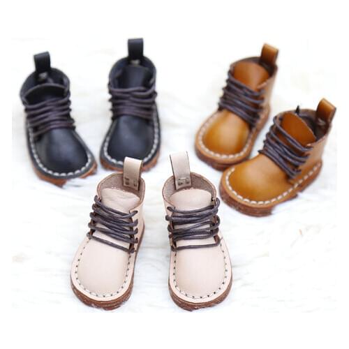 1/6bjd doll clothes leather lace-up boots fashion leather boots brown black white shoes for yosd SD doll shoes Doll accessories
