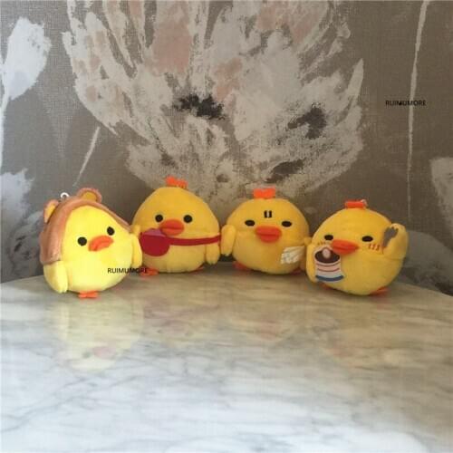 Wholesale 12pcs/lot Little 6CM Chicken Stuffed Plush , Gift Stuffed Toy key Chain Pendant Toy Kids Party Plush Decor Toys