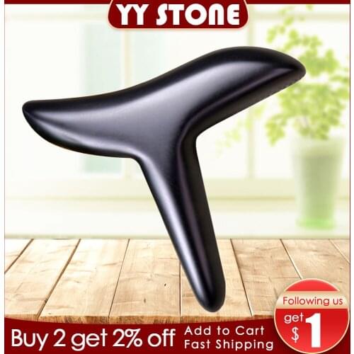 Traditional Bian Needle therapy black bian stone massage cone (110mm) guasha stone guasha tool gouache scraper for face