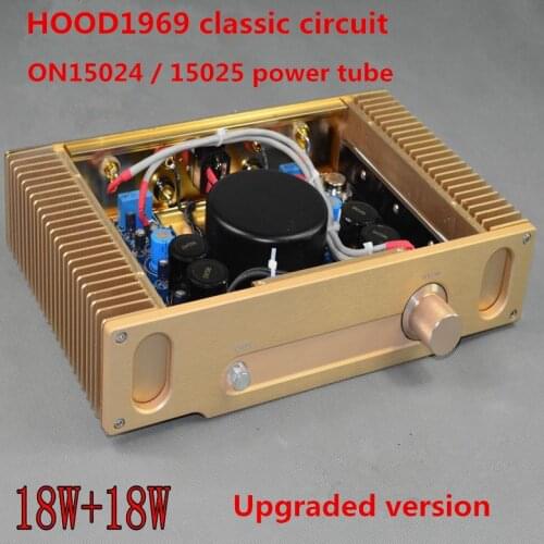Upgraded version Hood 1969 ON 15024/15025 Gold seal power tube class A 18W + 18W hifi fever amplifier finished