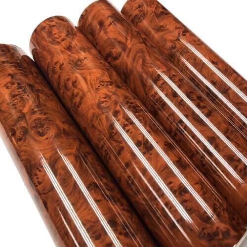 50cm*500cm Glossy Wood Grain Vinyl Car Wrap Foil Wood Textured Car Sticker Waterproof Adhesive Home Furniture Sticker Wrapping