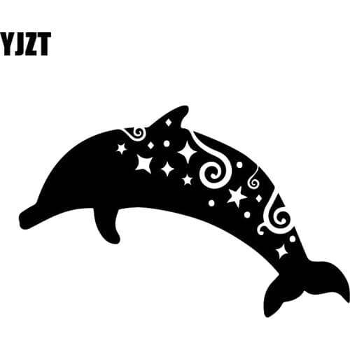 YJZT 11CM*17.2CM Beautiful Dolphin Home Decor Decal Fashion Personality Car Sticker Black/Silver C30-0139